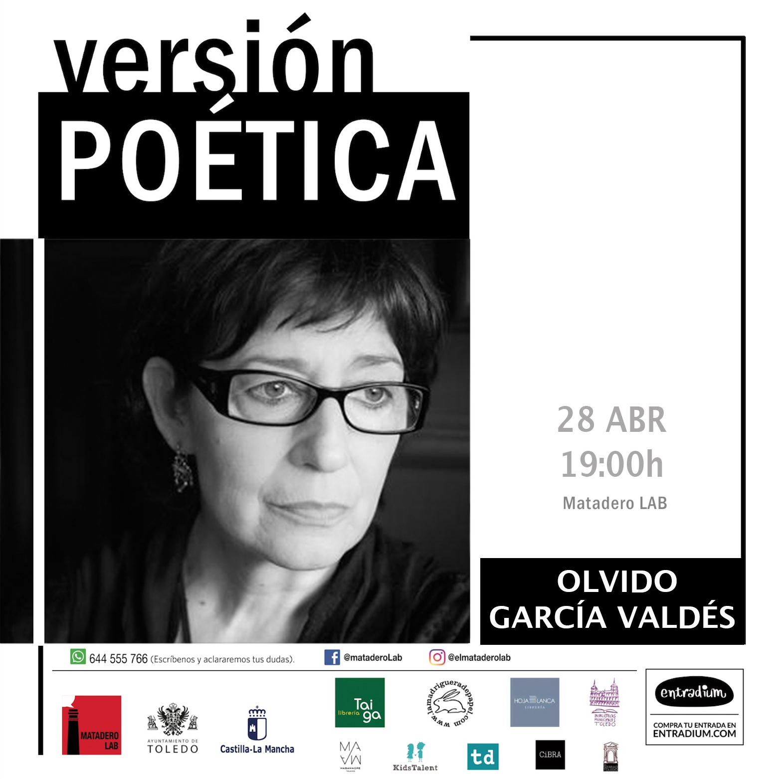 Cartel de Versión poética de Olvido García Valdés